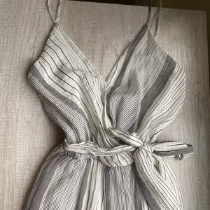 Black and White Pinstriped Jumpsuit